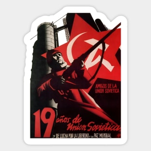 "Friends of the Soviet Union, 19 Years of Soviet Union" Soviet Poster Sticker